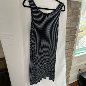 The Vanity Room Navy and White Striped dress